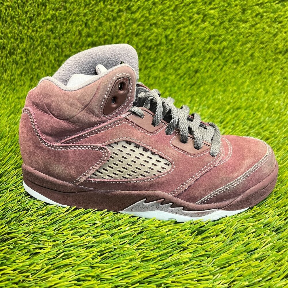Nike‎ Air Jordan 5 Retro Kids Boys Size 1Y Burgundy Gray Walking Shoes Sneakers